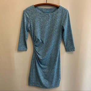 J McLaughlin Sage Ruched Catalina Cloth Sheath Dress